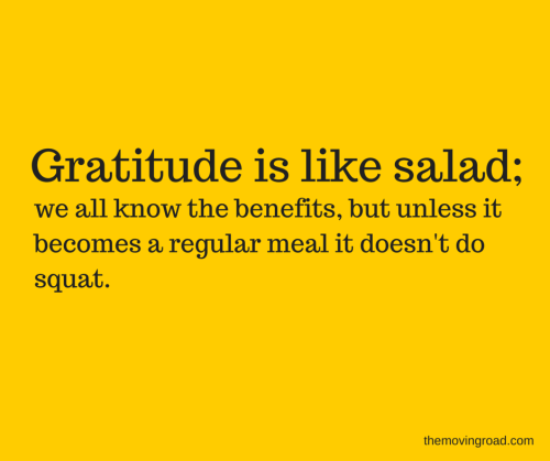 Gratitude is like salad; we will