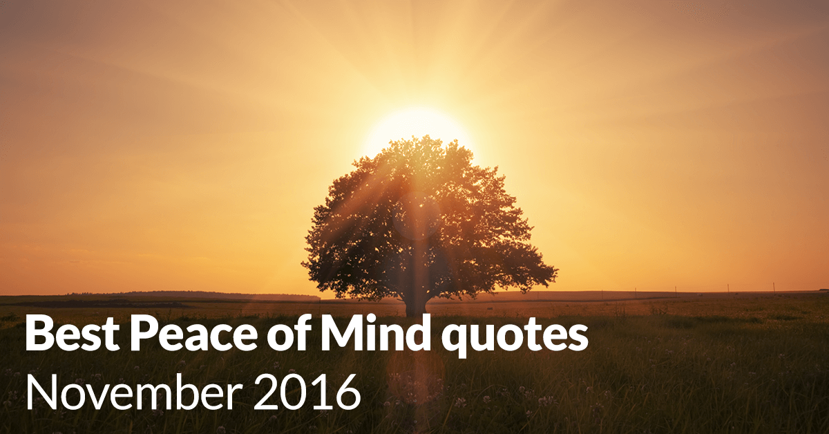 Favourite Peace of Mind quotes - November 2016 - Steven Webb