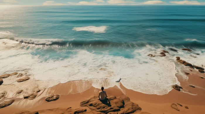 The Magic of Nature: How Nature Can Help Meditation 4 a-man-meditating-in-nature-on-a-beautiful-beach-Steven-Webb
