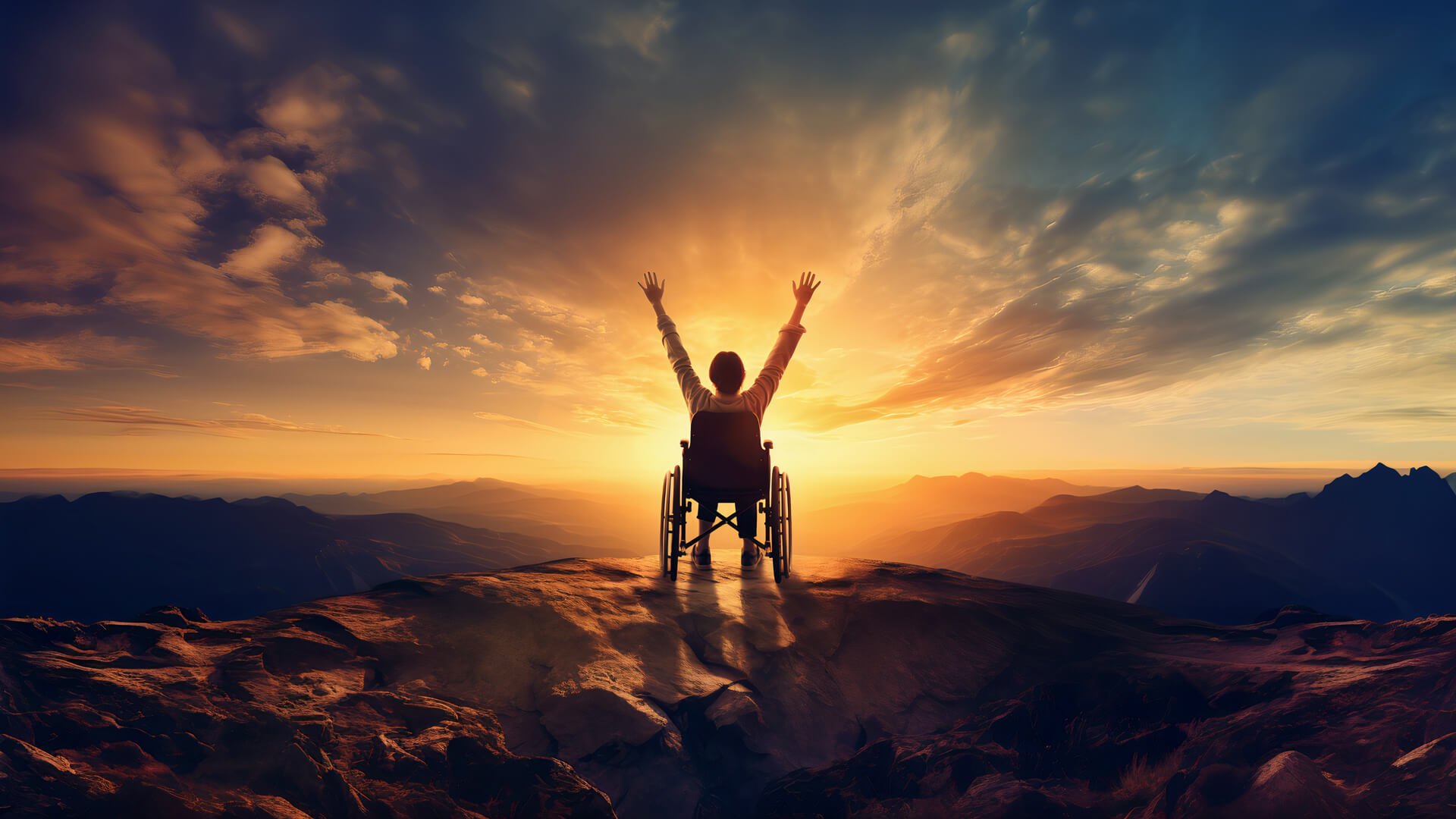 Person in wheelchair finding happiness in everyday life Sunrise Canyon