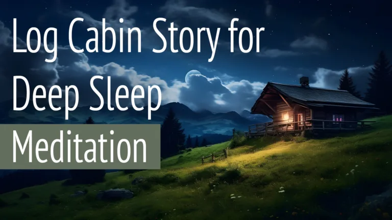 Log cabin deep sleep meditation with text