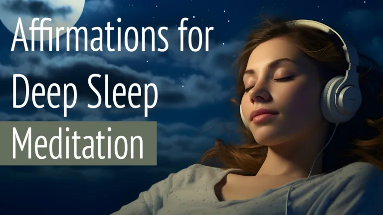 Woman sleeping with headphones sleep affirmations by Steven webb guided