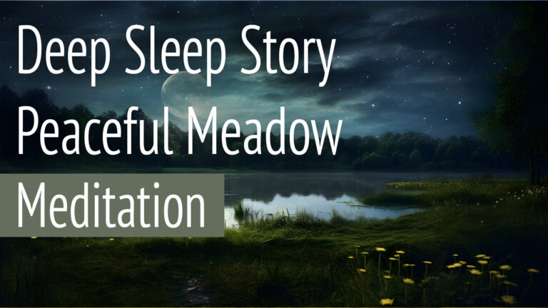 Meadow in a quiet evening moonlit deep sleep meditation story