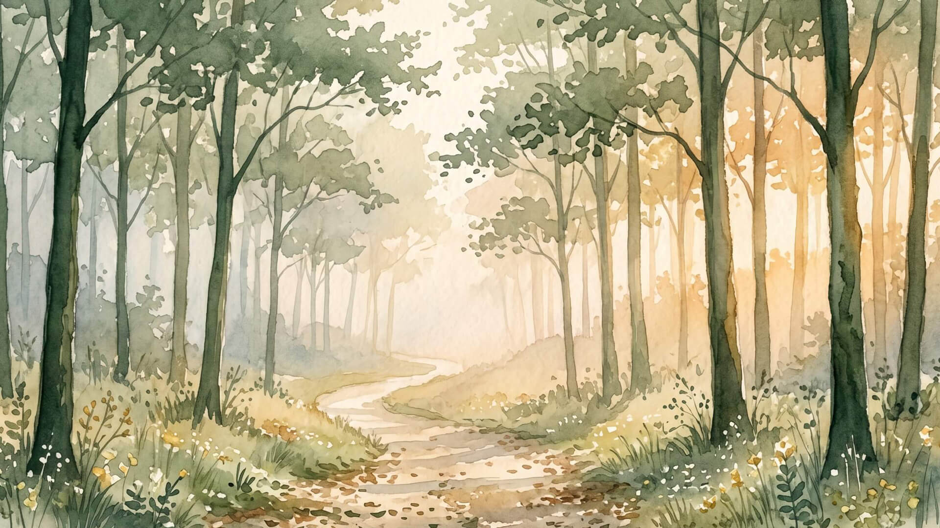 Serene forest path with soft light. Blog post, why meditate?